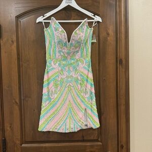 NWT Jovani 40003A white strapless hoco dress size 6